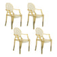Contemporary Style Kitchen Dining Chairs Plastic Dining Arm Side Chairs Golden 4 Piece Set Clearhalo ' kitchen&dining_furn' 'Dining Chairs' 'Dining Tables & Seating' 'dining_chair' 'furn' 'furn_dining_chair' 'Furniture' 'furniture_dining_chair' 'Kitchen & Dining Furniture' 'kitchen' 4066183