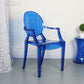 Contemporary Style Kitchen Dining Chairs Plastic Dining Arm Side Chairs Blue-Clear 1 Piece Clearhalo ' kitchen&dining_furn' 'Dining Chairs' 'Dining Tables & Seating' 'dining_chair' 'furn' 'furn_dining_chair' 'Furniture' 'furniture_dining_chair' 'Kitchen & Dining Furniture' 'kitchen' 4066190