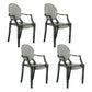 Contemporary Style Kitchen Dining Chairs Plastic Dining Arm Side Chairs Smoke Gray 4 Piece Set Clearhalo ' kitchen&dining_furn' 'Dining Chairs' 'Dining Tables & Seating' 'dining_chair' 'furn' 'furn_dining_chair' 'Furniture' 'furniture_dining_chair' 'Kitchen & Dining Furniture' 'kitchen' 4066195