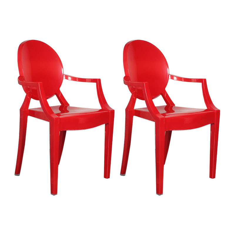 Contemporary Style Kitchen Dining Chairs Plastic Dining Arm Side Chairs Red 2 Piece Set Clearhalo ' kitchen&dining_furn' 'Dining Chairs' 'Dining Tables & Seating' 'dining_chair' 'furn' 'furn_dining_chair' 'Furniture' 'furniture_dining_chair' 'Kitchen & Dining Furniture' 'kitchen' 4066197