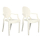 Contemporary Style Kitchen Dining Chairs Plastic Dining Arm Side Chairs Cream 2 Piece Set Clearhalo ' kitchen&dining_furn' 'Dining Chairs' 'Dining Tables & Seating' 'dining_chair' 'furn' 'furn_dining_chair' 'Furniture' 'furniture_dining_chair' 'Kitchen & Dining Furniture' 'kitchen' 4066200