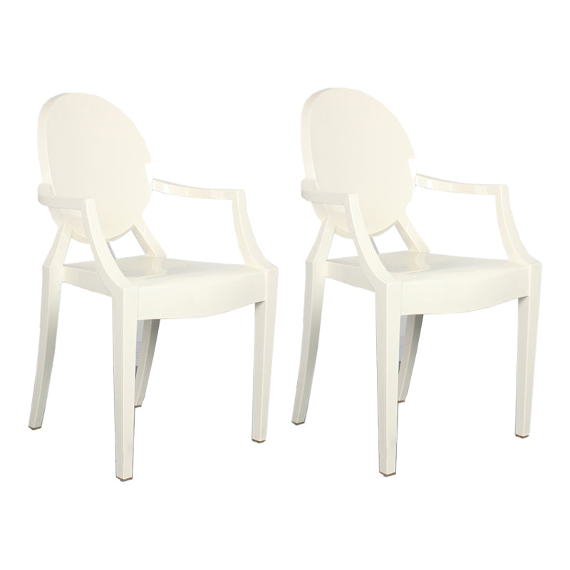 Contemporary Style Kitchen Dining Chairs Plastic Dining Arm Side Chairs Cream 2 Piece Set Clearhalo ' kitchen&dining_furn' 'Dining Chairs' 'Dining Tables & Seating' 'dining_chair' 'furn' 'furn_dining_chair' 'Furniture' 'furniture_dining_chair' 'Kitchen & Dining Furniture' 'kitchen' 4066200