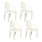 Contemporary Style Kitchen Dining Chairs Plastic Dining Arm Side Chairs Cream 4 Piece Set Clearhalo ' kitchen&dining_furn' 'Dining Chairs' 'Dining Tables & Seating' 'dining_chair' 'furn' 'furn_dining_chair' 'Furniture' 'furniture_dining_chair' 'Kitchen & Dining Furniture' 'kitchen' 4066201