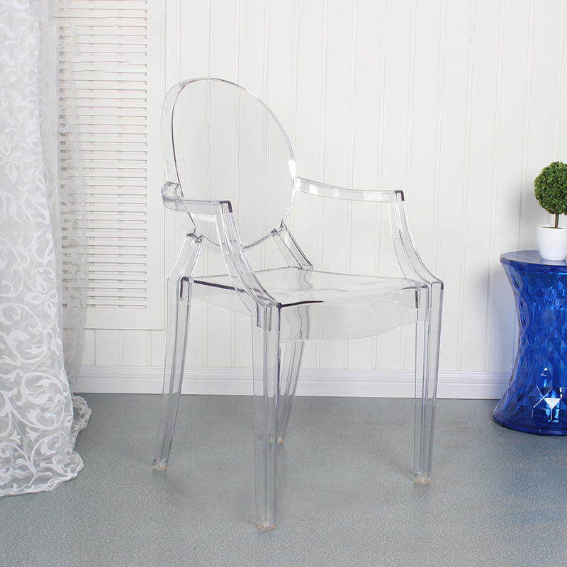 Contemporary Style Kitchen Dining Chairs Plastic Dining Arm Side Chairs Clear 1 Piece Clearhalo ' kitchen&dining_furn' 'Dining Chairs' 'Dining Tables & Seating' 'dining_chair' 'furn' 'furn_dining_chair' 'Furniture' 'furniture_dining_chair' 'Kitchen & Dining Furniture' 'kitchen' 4066205