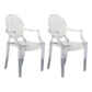 Contemporary Style Kitchen Dining Chairs Plastic Dining Arm Side Chairs Clear 2 Piece Set Clearhalo ' kitchen&dining_furn' 'Dining Chairs' 'Dining Tables & Seating' 'dining_chair' 'furn' 'furn_dining_chair' 'Furniture' 'furniture_dining_chair' 'Kitchen & Dining Furniture' 'kitchen' 4066206