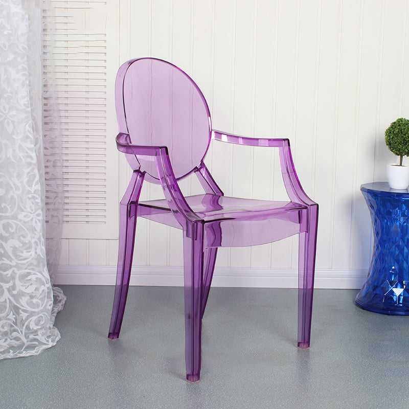 Contemporary Style Kitchen Dining Chairs Plastic Dining Arm Side Chairs Light Purple 1 Piece Clearhalo ' kitchen&dining_furn' 'Dining Chairs' 'Dining Tables & Seating' 'dining_chair' 'furn' 'furn_dining_chair' 'Furniture' 'furniture_dining_chair' 'Kitchen & Dining Furniture' 'kitchen' 4066211