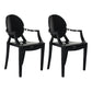 Contemporary Style Kitchen Dining Chairs Plastic Dining Arm Side Chairs Black 2 Piece Set Clearhalo ' kitchen&dining_furn' 'Dining Chairs' 'Dining Tables & Seating' 'dining_chair' 'furn' 'furn_dining_chair' 'Furniture' 'furniture_dining_chair' 'Kitchen & Dining Furniture' 'kitchen' 4066215