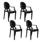 Contemporary Style Kitchen Dining Chairs Plastic Dining Arm Side Chairs Black 4 Piece Set Clearhalo ' kitchen&dining_furn' 'Dining Chairs' 'Dining Tables & Seating' 'dining_chair' 'furn' 'furn_dining_chair' 'Furniture' 'furniture_dining_chair' 'Kitchen & Dining Furniture' 'kitchen' 4066216