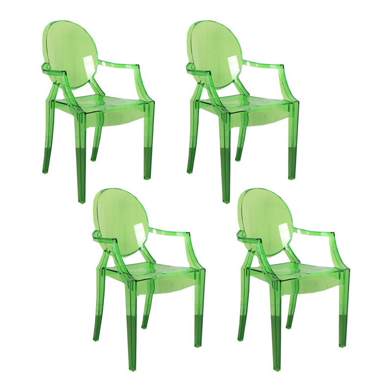 Contemporary Style Kitchen Dining Chairs Plastic Dining Arm Side Chairs Green 4 Piece Set Clearhalo ' kitchen&dining_furn' 'Dining Chairs' 'Dining Tables & Seating' 'dining_chair' 'furn' 'furn_dining_chair' 'Furniture' 'furniture_dining_chair' 'Kitchen & Dining Furniture' 'kitchen' 4066219