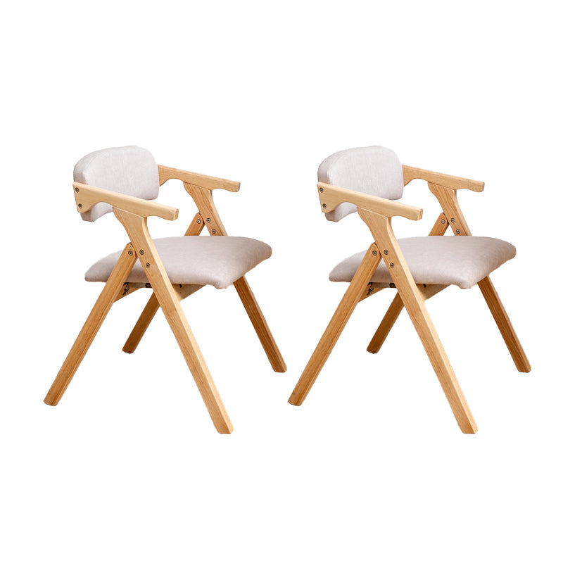 Modern Rubberwood Chairs Set Open Back Folding Side Kitchen Dining Chair Cream Gray 2 Piece Set Clearhalo ' kitchen&dining_furn' 'Dining Chairs' 'Dining Tables & Seating' 'dining_chair' 'furn' 'furn_dining_chair' 'Furniture' 'furniture_dining_chair' 'Kitchen & Dining Furniture' 'kitchen' 4066239