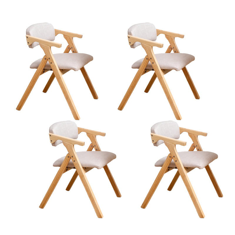 Modern Rubberwood Chairs Set Open Back Folding Side Kitchen Dining Chair Cream Gray 4 Piece Set Clearhalo ' kitchen&dining_furn' 'Dining Chairs' 'Dining Tables & Seating' 'dining_chair' 'furn' 'furn_dining_chair' 'Furniture' 'furniture_dining_chair' 'Kitchen & Dining Furniture' 'kitchen' 4066240