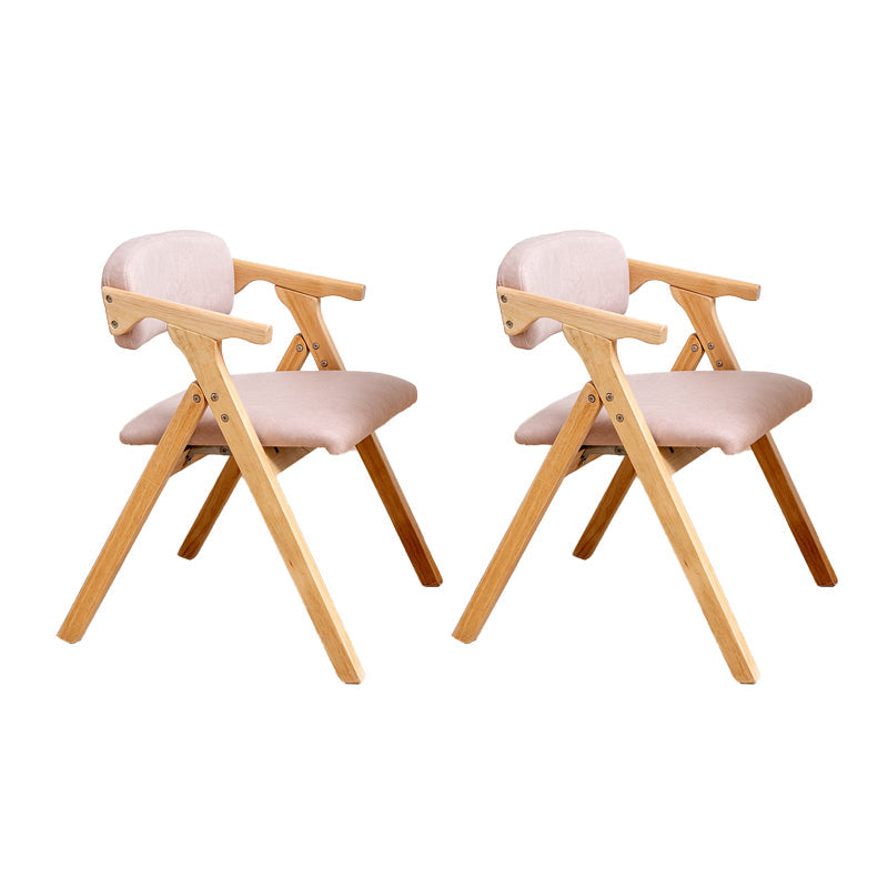 Modern Rubberwood Chairs Set Open Back Folding Side Kitchen Dining Chair Light Pink 2 Piece Set Clearhalo ' kitchen&dining_furn' 'Dining Chairs' 'Dining Tables & Seating' 'dining_chair' 'furn' 'furn_dining_chair' 'Furniture' 'furniture_dining_chair' 'Kitchen & Dining Furniture' 'kitchen' 4066251