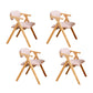Modern Rubberwood Chairs Set Open Back Folding Side Kitchen Dining Chair Light Pink 4 Piece Set Clearhalo ' kitchen&dining_furn' 'Dining Chairs' 'Dining Tables & Seating' 'dining_chair' 'furn' 'furn_dining_chair' 'Furniture' 'furniture_dining_chair' 'Kitchen & Dining Furniture' 'kitchen' 4066252