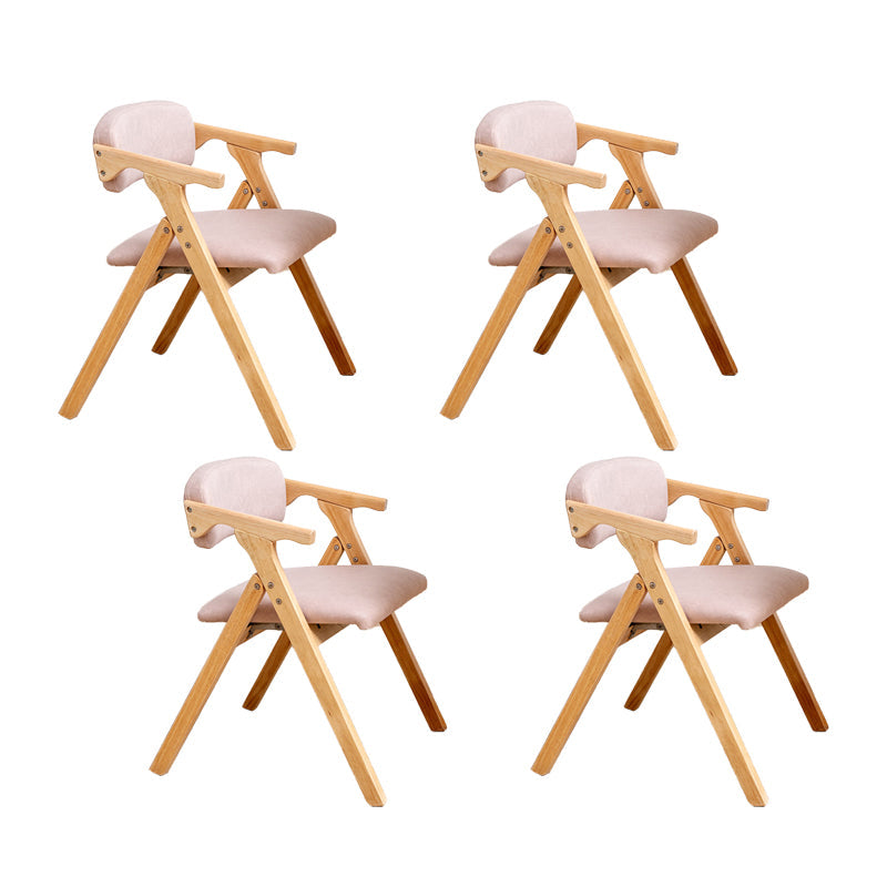 Modern Rubberwood Chairs Set Open Back Folding Side Kitchen Dining Chair Light Pink 4 Piece Set Clearhalo ' kitchen&dining_furn' 'Dining Chairs' 'Dining Tables & Seating' 'dining_chair' 'furn' 'furn_dining_chair' 'Furniture' 'furniture_dining_chair' 'Kitchen & Dining Furniture' 'kitchen' 4066252
