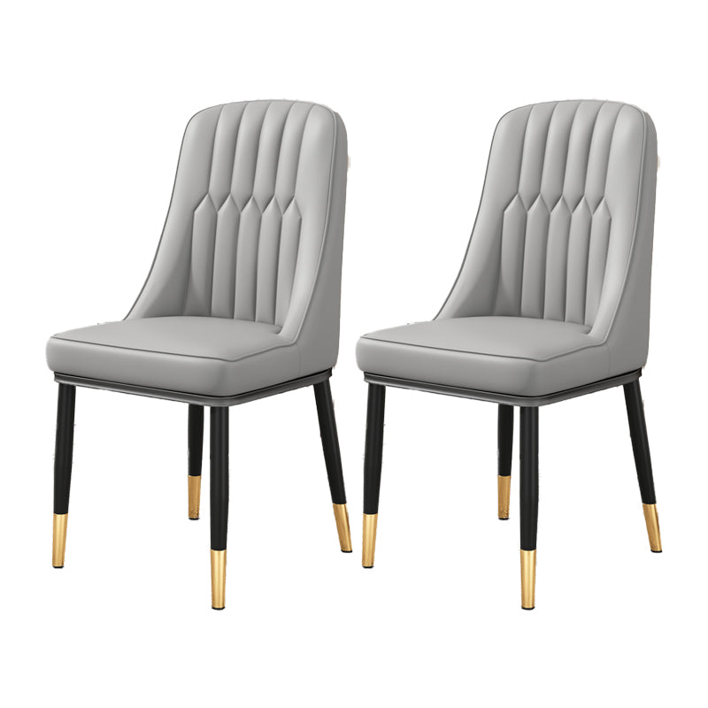 Scandinavian Home Side Chair Upholstered Parsons Back Metal Dining Room Chair Grey 2 Piece Set Brass Gold Clearhalo ' kitchen&dining_furn' 'Dining Chairs' 'Dining Tables & Seating' 'dining_chair' 'furn' 'furn_dining_chair' 'Furniture' 'furniture_dining_chair' 'Kitchen & Dining Furniture' 'kitchen' 4066255