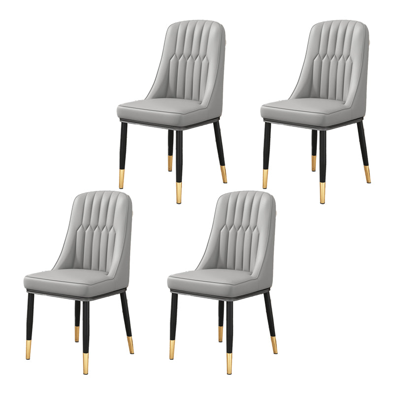 Scandinavian Home Side Chair Upholstered Parsons Back Metal Dining Room Chair Grey 4 Piece Set Brass Gold Clearhalo ' kitchen&dining_furn' 'Dining Chairs' 'Dining Tables & Seating' 'dining_chair' 'furn' 'furn_dining_chair' 'Furniture' 'furniture_dining_chair' 'Kitchen & Dining Furniture' 'kitchen' 4066257