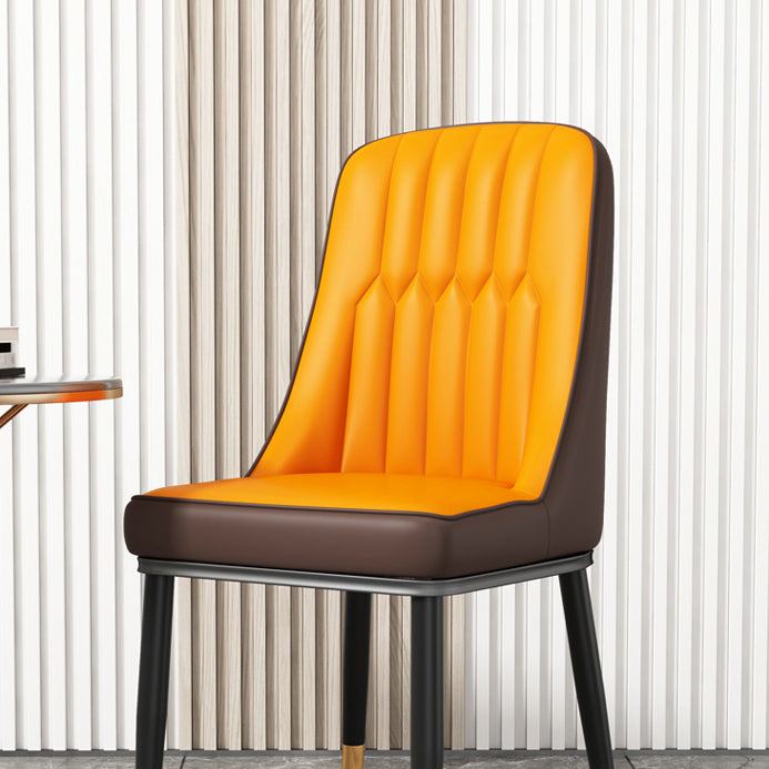 Scandinavian Home Side Chair Upholstered Parsons Back Metal Dining Room Chair Clearhalo ' kitchen&dining_furn' 'Dining Chairs' 'Dining Tables & Seating' 'dining_chair' 'furn' 'furn_dining_chair' 'Furniture' 'furniture_dining_chair' 'Kitchen & Dining Furniture' 'kitchen' 4066260