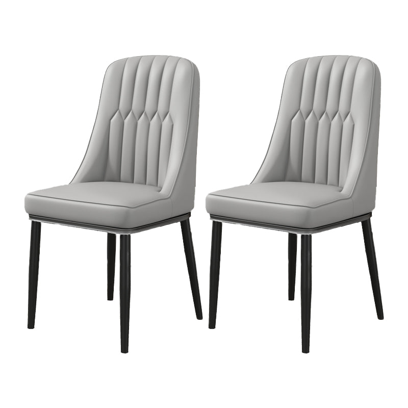 Scandinavian Home Side Chair Upholstered Parsons Back Metal Dining Room Chair Grey 2 Piece Set Black Clearhalo ' kitchen&dining_furn' 'Dining Chairs' 'Dining Tables & Seating' 'dining_chair' 'furn' 'furn_dining_chair' 'Furniture' 'furniture_dining_chair' 'Kitchen & Dining Furniture' 'kitchen' 4066261