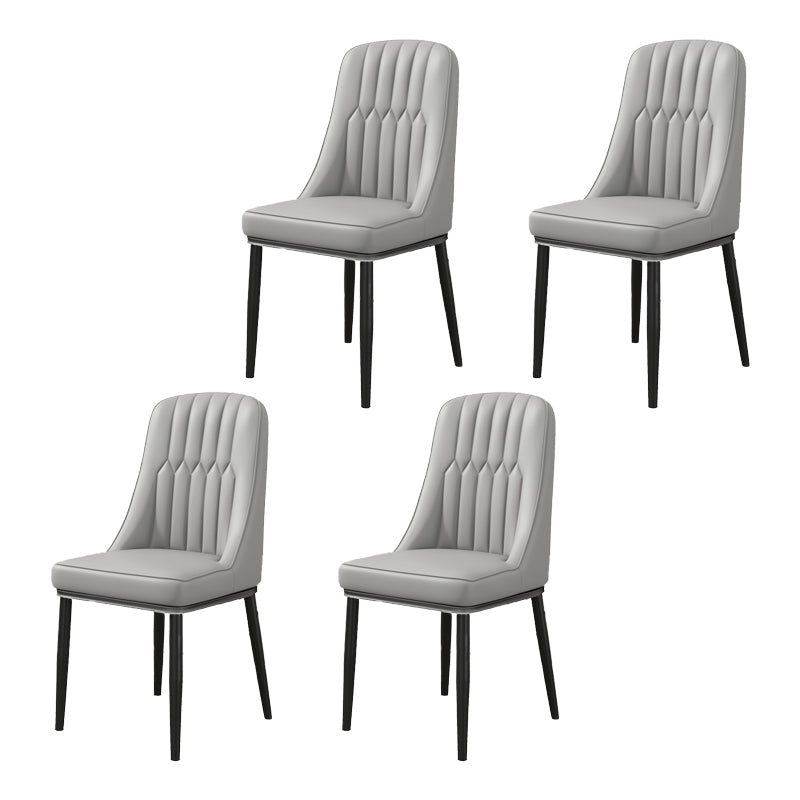 Scandinavian Home Side Chair Upholstered Parsons Back Metal Dining Room Chair Grey 4 Piece Set Black Clearhalo ' kitchen&dining_furn' 'Dining Chairs' 'Dining Tables & Seating' 'dining_chair' 'furn' 'furn_dining_chair' 'Furniture' 'furniture_dining_chair' 'Kitchen & Dining Furniture' 'kitchen' 4066263