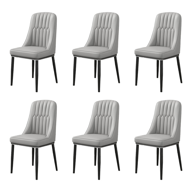 Scandinavian Home Side Chair Upholstered Parsons Back Metal Dining Room Chair Grey 6 Piece Set Black Clearhalo ' kitchen&dining_furn' 'Dining Chairs' 'Dining Tables & Seating' 'dining_chair' 'furn' 'furn_dining_chair' 'Furniture' 'furniture_dining_chair' 'Kitchen & Dining Furniture' 'kitchen' 4066265