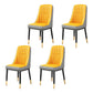 Scandinavian Home Side Chair Upholstered Parsons Back Metal Dining Room Chair Yellow-Gray 4 Piece Set Brass Gold Clearhalo ' kitchen&dining_furn' 'Dining Chairs' 'Dining Tables & Seating' 'dining_chair' 'furn' 'furn_dining_chair' 'Furniture' 'furniture_dining_chair' 'Kitchen & Dining Furniture' 'kitchen' 4066281