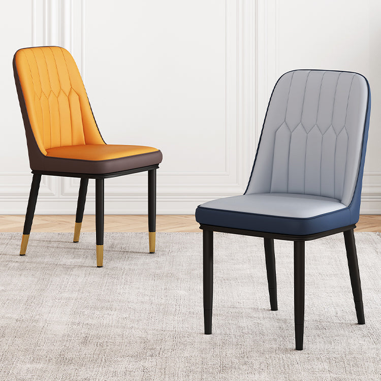 Scandinavian Style Metal Dining Chair Dining Room Solid Back Armless Chair Clearhalo ' kitchen&dining_furn' 'Dining Chairs' 'Dining Tables & Seating' 'dining_chair' 'furn' 'furn_dining_chair' 'Furniture' 'furniture_dining_chair' 'Kitchen & Dining Furniture' 'kitchen' 4066301