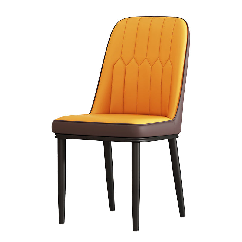 Scandinavian Style Metal Dining Chair Dining Room Solid Back Armless Chair Clearhalo ' kitchen&dining_furn' 'Dining Chairs' 'Dining Tables & Seating' 'dining_chair' 'furn' 'furn_dining_chair' 'Furniture' 'furniture_dining_chair' 'Kitchen & Dining Furniture' 'kitchen' 4066308