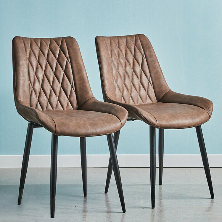 Indoor Scandinavian Side Chair Metal Upholstered Solid Back Dining Room Chair Clearhalo ' kitchen&dining_furn' 'Dining Chairs' 'Dining Tables & Seating' 'dining_chair' 'furn' 'furn_dining_chair' 'Furniture' 'furniture_dining_chair' 'Kitchen & Dining Furniture' 'kitchen' 4066331