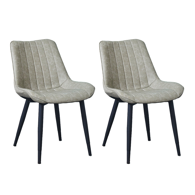 Indoor Scandinavian Side Chair Metal Upholstered Solid Back Dining Room Chair Light Gray 2 Piece Set Black Clearhalo ' kitchen&dining_furn' 'Dining Chairs' 'Dining Tables & Seating' 'dining_chair' 'furn' 'furn_dining_chair' 'Furniture' 'furniture_dining_chair' 'Kitchen & Dining Furniture' 'kitchen' 4066333