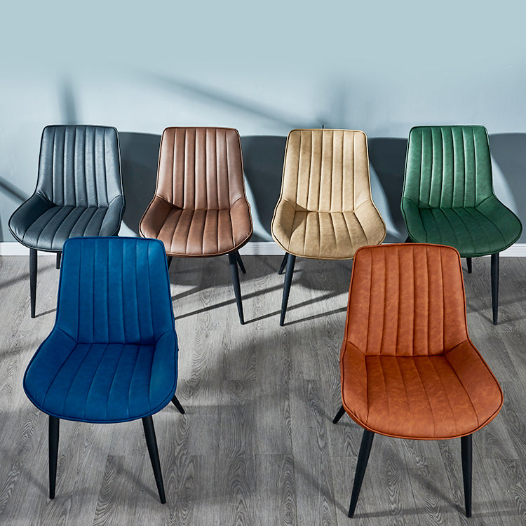 Indoor Scandinavian Side Chair Metal Upholstered Solid Back Dining Room Chair Clearhalo ' kitchen&dining_furn' 'Dining Chairs' 'Dining Tables & Seating' 'dining_chair' 'furn' 'furn_dining_chair' 'Furniture' 'furniture_dining_chair' 'Kitchen & Dining Furniture' 'kitchen' 4066350