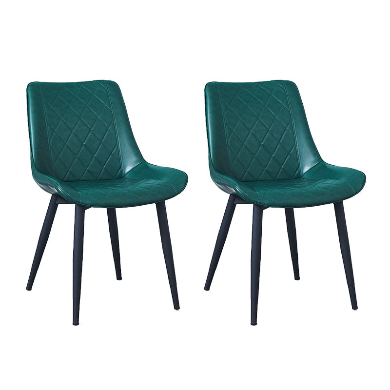 Indoor Scandinavian Side Chair Metal Upholstered Solid Back Dining Room Chair Blackish Green 2 Piece Set Black Clearhalo ' kitchen&dining_furn' 'Dining Chairs' 'Dining Tables & Seating' 'dining_chair' 'furn' 'furn_dining_chair' 'Furniture' 'furniture_dining_chair' 'Kitchen & Dining Furniture' 'kitchen' 4066352
