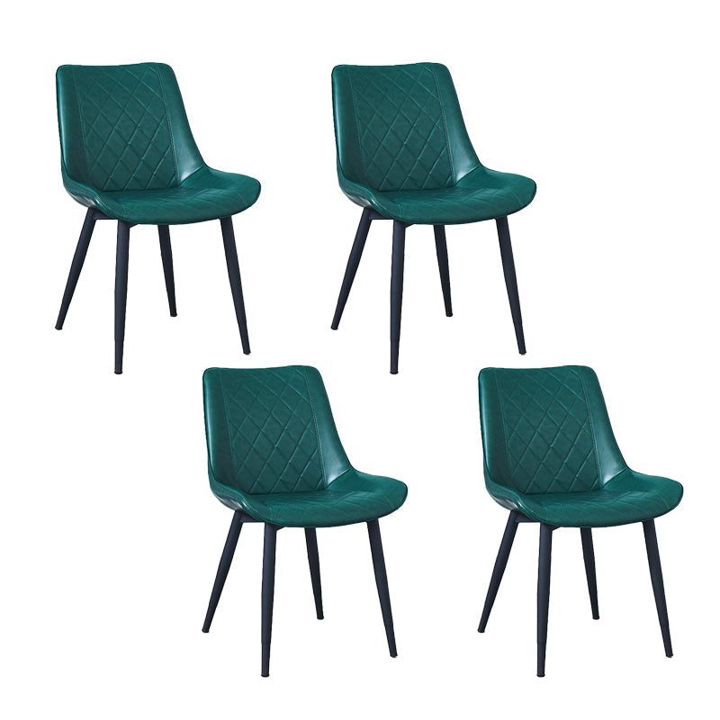 Indoor Scandinavian Side Chair Metal Upholstered Solid Back Dining Room Chair Blackish Green 4 Piece Set Black Clearhalo ' kitchen&dining_furn' 'Dining Chairs' 'Dining Tables & Seating' 'dining_chair' 'furn' 'furn_dining_chair' 'Furniture' 'furniture_dining_chair' 'Kitchen & Dining Furniture' 'kitchen' 4066354