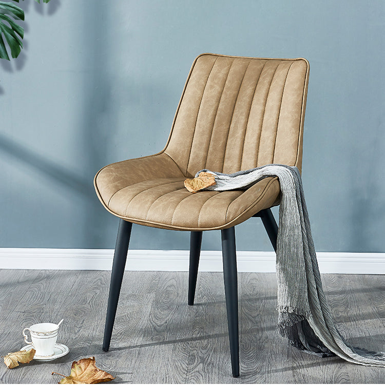 Indoor Scandinavian Side Chair Metal Upholstered Solid Back Dining Room Chair Clearhalo ' kitchen&dining_furn' 'Dining Chairs' 'Dining Tables & Seating' 'dining_chair' 'furn' 'furn_dining_chair' 'Furniture' 'furniture_dining_chair' 'Kitchen & Dining Furniture' 'kitchen' 4066356