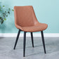Indoor Scandinavian Side Chair Metal Upholstered Solid Back Dining Room Chair Brown 1 Piece Black Clearhalo ' kitchen&dining_furn' 'Dining Chairs' 'Dining Tables & Seating' 'dining_chair' 'furn' 'furn_dining_chair' 'Furniture' 'furniture_dining_chair' 'Kitchen & Dining Furniture' 'kitchen' 4066359