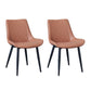 Indoor Scandinavian Side Chair Metal Upholstered Solid Back Dining Room Chair Brown 2 Piece Set Black Clearhalo ' kitchen&dining_furn' 'Dining Chairs' 'Dining Tables & Seating' 'dining_chair' 'furn' 'furn_dining_chair' 'Furniture' 'furniture_dining_chair' 'Kitchen & Dining Furniture' 'kitchen' 4066360