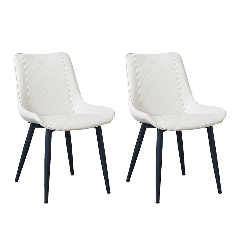 Indoor Scandinavian Side Chair Metal Upholstered Solid Back Dining Room Chair White 2 Piece Set Black Clearhalo ' kitchen&dining_furn' 'Dining Chairs' 'Dining Tables & Seating' 'dining_chair' 'furn' 'furn_dining_chair' 'Furniture' 'furniture_dining_chair' 'Kitchen & Dining Furniture' 'kitchen' 4066363