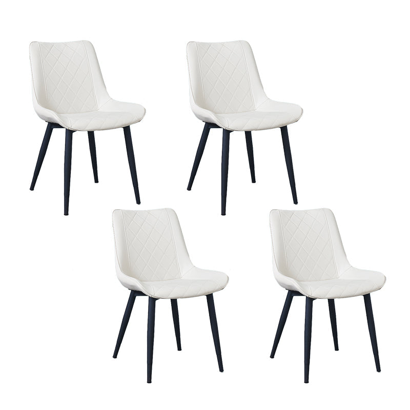 Indoor Scandinavian Side Chair Metal Upholstered Solid Back Dining Room Chair White 4 Piece Set Black Clearhalo ' kitchen&dining_furn' 'Dining Chairs' 'Dining Tables & Seating' 'dining_chair' 'furn' 'furn_dining_chair' 'Furniture' 'furniture_dining_chair' 'Kitchen & Dining Furniture' 'kitchen' 4066364