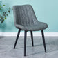 Indoor Scandinavian Side Chair Metal Upholstered Solid Back Dining Room Chair Dark Gray 1 Piece Black Clearhalo ' kitchen&dining_furn' 'Dining Chairs' 'Dining Tables & Seating' 'dining_chair' 'furn' 'furn_dining_chair' 'Furniture' 'furniture_dining_chair' 'Kitchen & Dining Furniture' 'kitchen' 4066377