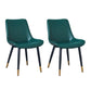 Indoor Scandinavian Side Chair Metal Upholstered Solid Back Dining Room Chair Blackish Green 2 Piece Set Brass Gold Clearhalo ' kitchen&dining_furn' 'Dining Chairs' 'Dining Tables & Seating' 'dining_chair' 'furn' 'furn_dining_chair' 'Furniture' 'furniture_dining_chair' 'Kitchen & Dining Furniture' 'kitchen' 4066381