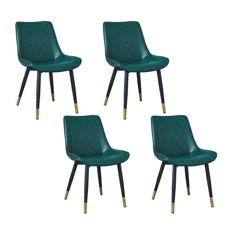 Indoor Scandinavian Side Chair Metal Upholstered Solid Back Dining Room Chair Blackish Green 4 Piece Set Brass Gold Clearhalo ' kitchen&dining_furn' 'Dining Chairs' 'Dining Tables & Seating' 'dining_chair' 'furn' 'furn_dining_chair' 'Furniture' 'furniture_dining_chair' 'Kitchen & Dining Furniture' 'kitchen' 4066382