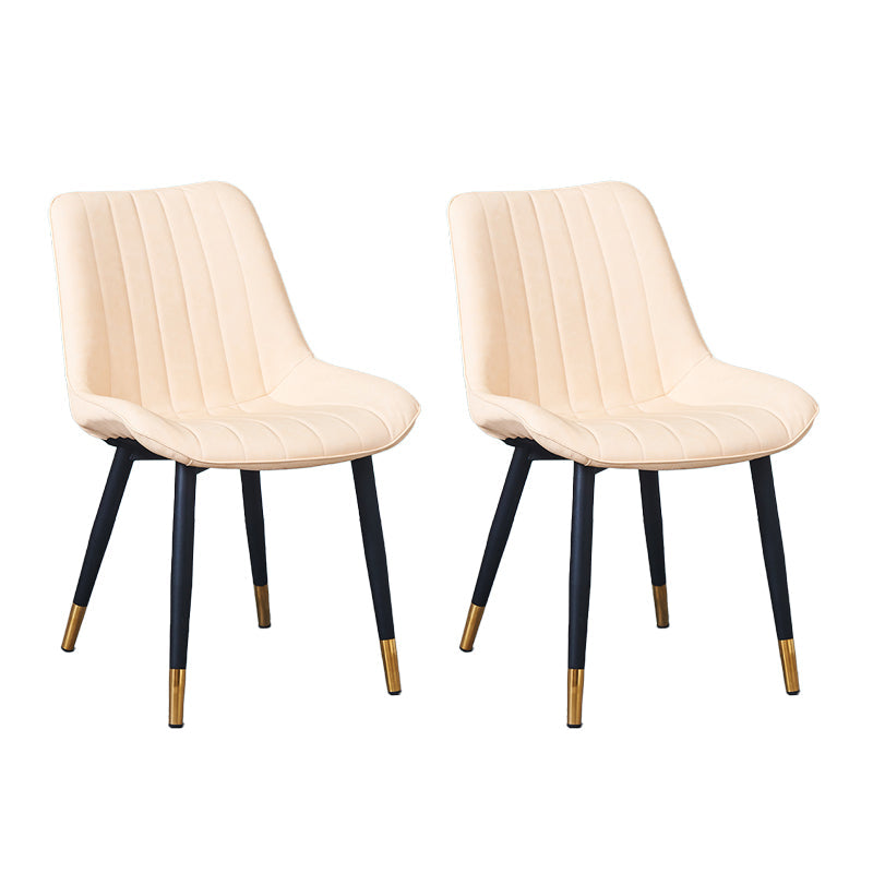 Indoor Scandinavian Side Chair Metal Upholstered Solid Back Dining Room Chair Off-White 2 Piece Set Brass Gold Clearhalo ' kitchen&dining_furn' 'Dining Chairs' 'Dining Tables & Seating' 'dining_chair' 'furn' 'furn_dining_chair' 'Furniture' 'furniture_dining_chair' 'Kitchen & Dining Furniture' 'kitchen' 4066390