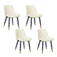Indoor Scandinavian Side Chair Metal Upholstered Solid Back Dining Room Chair White 4 Piece Set Brass Gold Clearhalo ' kitchen&dining_furn' 'Dining Chairs' 'Dining Tables & Seating' 'dining_chair' 'furn' 'furn_dining_chair' 'Furniture' 'furniture_dining_chair' 'Kitchen & Dining Furniture' 'kitchen' 4066397