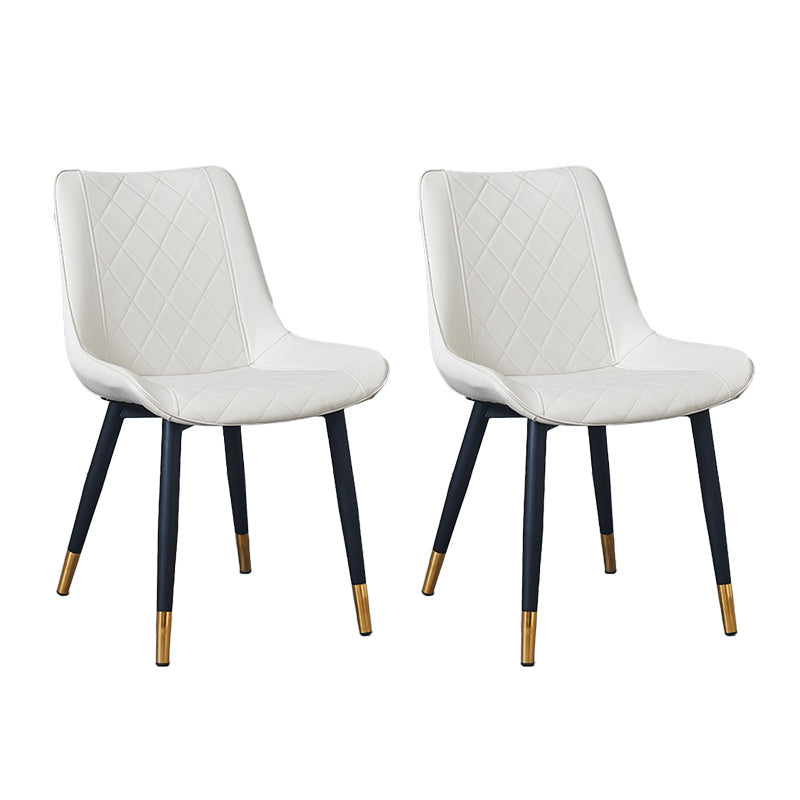 Indoor Scandinavian Side Chair Metal Upholstered Solid Back Dining Room Chair Textured White 2 Piece Set Brass Gold Clearhalo ' kitchen&dining_furn' 'Dining Chairs' 'Dining Tables & Seating' 'dining_chair' 'furn' 'furn_dining_chair' 'Furniture' 'furniture_dining_chair' 'Kitchen & Dining Furniture' 'kitchen' 4066399