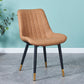 Indoor Scandinavian Side Chair Metal Upholstered Solid Back Dining Room Chair Dark Khaki 1 Piece Brass Gold Clearhalo ' kitchen&dining_furn' 'Dining Chairs' 'Dining Tables & Seating' 'dining_chair' 'furn' 'furn_dining_chair' 'Furniture' 'furniture_dining_chair' 'Kitchen & Dining Furniture' 'kitchen' 4066407