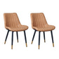 Indoor Scandinavian Side Chair Metal Upholstered Solid Back Dining Room Chair Dark Khaki 2 Piece Set Brass Gold Clearhalo ' kitchen&dining_furn' 'Dining Chairs' 'Dining Tables & Seating' 'dining_chair' 'furn' 'furn_dining_chair' 'Furniture' 'furniture_dining_chair' 'Kitchen & Dining Furniture' 'kitchen' 4066408