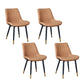 Indoor Scandinavian Side Chair Metal Upholstered Solid Back Dining Room Chair Dark Khaki 4 Piece Set Brass Gold Clearhalo ' kitchen&dining_furn' 'Dining Chairs' 'Dining Tables & Seating' 'dining_chair' 'furn' 'furn_dining_chair' 'Furniture' 'furniture_dining_chair' 'Kitchen & Dining Furniture' 'kitchen' 4066409