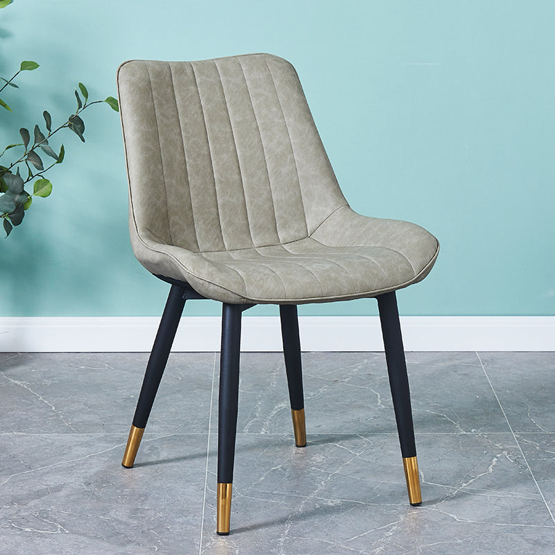 Indoor Scandinavian Side Chair Metal Upholstered Solid Back Dining Room Chair Light Gray 1 Piece Brass Gold Clearhalo ' kitchen&dining_furn' 'Dining Chairs' 'Dining Tables & Seating' 'dining_chair' 'furn' 'furn_dining_chair' 'Furniture' 'furniture_dining_chair' 'Kitchen & Dining Furniture' 'kitchen' 4066410