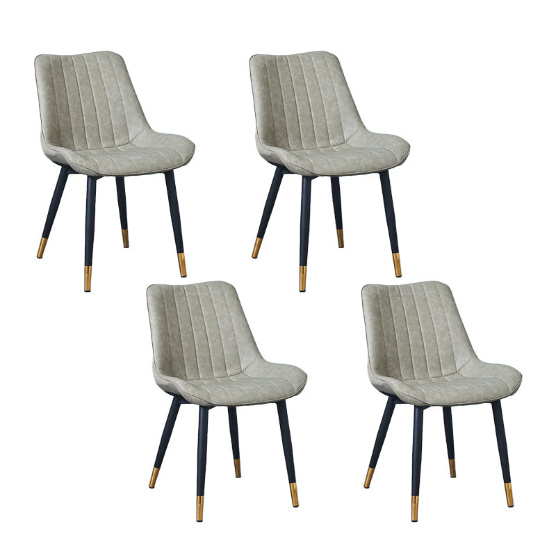Indoor Scandinavian Side Chair Metal Upholstered Solid Back Dining Room Chair Light Gray 4 Piece Set Brass Gold Clearhalo ' kitchen&dining_furn' 'Dining Chairs' 'Dining Tables & Seating' 'dining_chair' 'furn' 'furn_dining_chair' 'Furniture' 'furniture_dining_chair' 'Kitchen & Dining Furniture' 'kitchen' 4066412