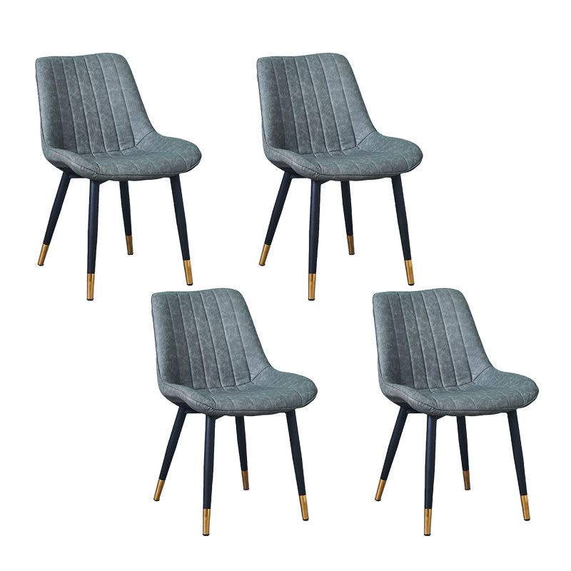 Indoor Scandinavian Side Chair Metal Upholstered Solid Back Dining Room Chair Dark Gray 4 Piece Set Brass Gold Clearhalo ' kitchen&dining_furn' 'Dining Chairs' 'Dining Tables & Seating' 'dining_chair' 'furn' 'furn_dining_chair' 'Furniture' 'furniture_dining_chair' 'Kitchen & Dining Furniture' 'kitchen' 4066415