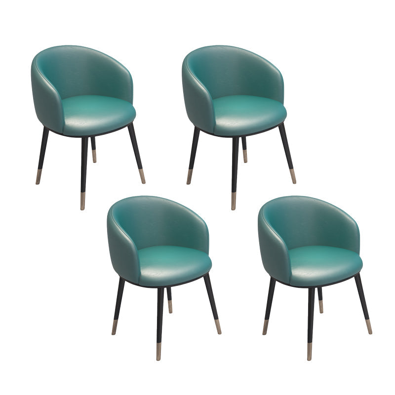 Scandinavian Style Metal Chair Solid Back Side Kitchen Dining Room Chairs Set Lake Blue 4 Piece Set Clearhalo ' kitchen&dining_furn' 'Dining Chairs' 'Dining Tables & Seating' 'dining_chair' 'furn' 'furn_dining_chair' 'Furniture' 'furniture_dining_chair' 'Kitchen & Dining Furniture' 'kitchen' 4066434